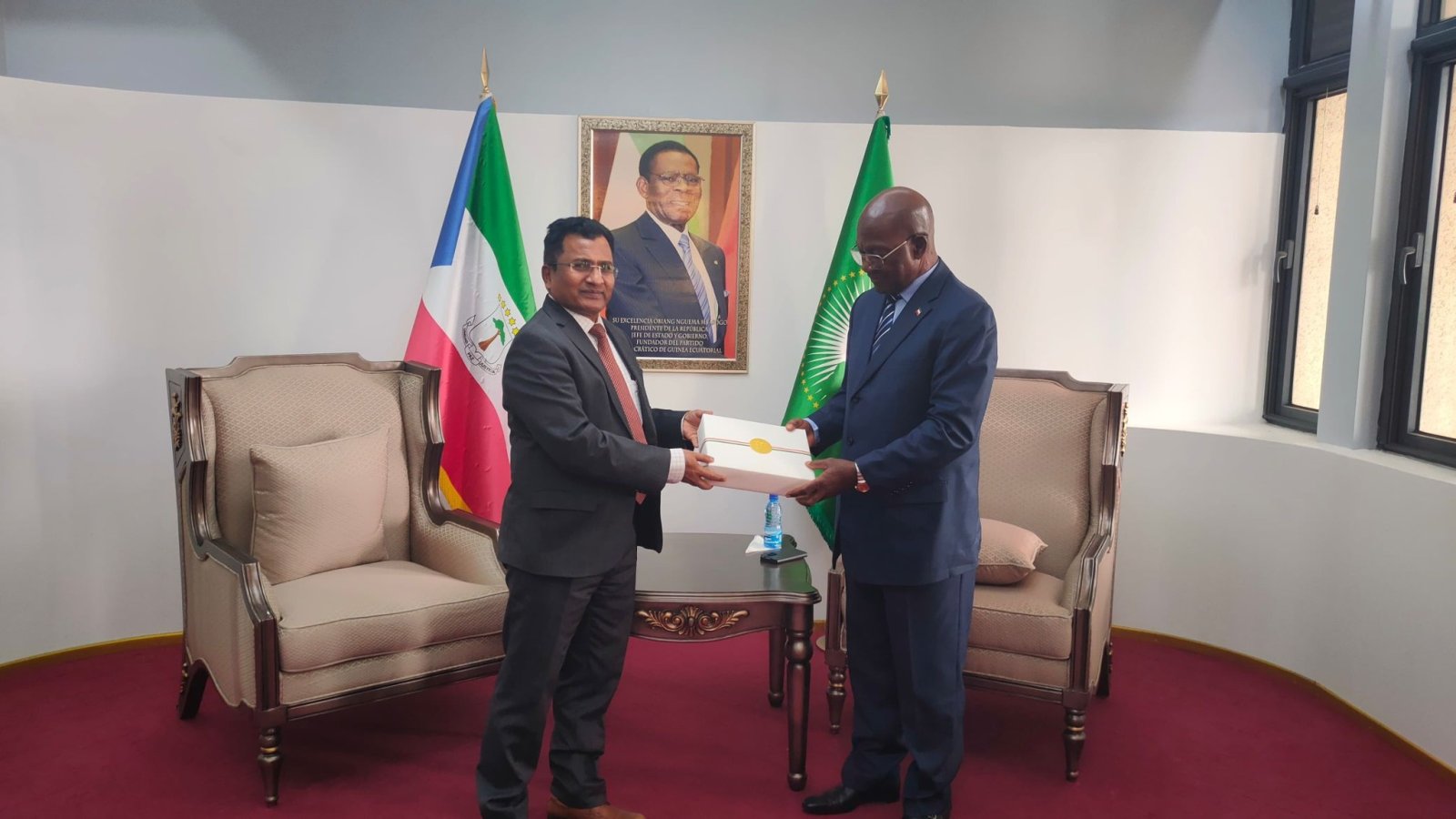 Shri Sevala Naik Mude, Additional Secretary (Central & West Africa) paid a courtesy call on H.E. Mr. Marcos Mba Ondo, Minister Delegate of Ministry of Foreign Affairs, International Cooperation and Diaspora during his visit to Equatorial Guinea.