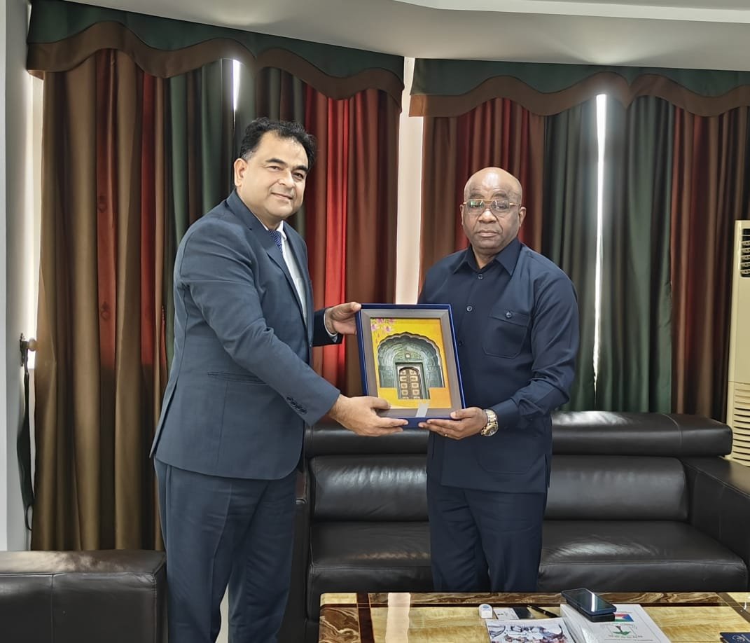 Ambassador Prashant Kumar Das paid a courtesy call on H.E. Mr. Gaudencio Mohaba Mesu, Deputy Prime Minister of Equatorial Guinea, in charge of Commerce, Business Promotion and Industry dated on 22 Jan 2026 & discussed ways to enhance bilateral relations in the field commerce and trade.