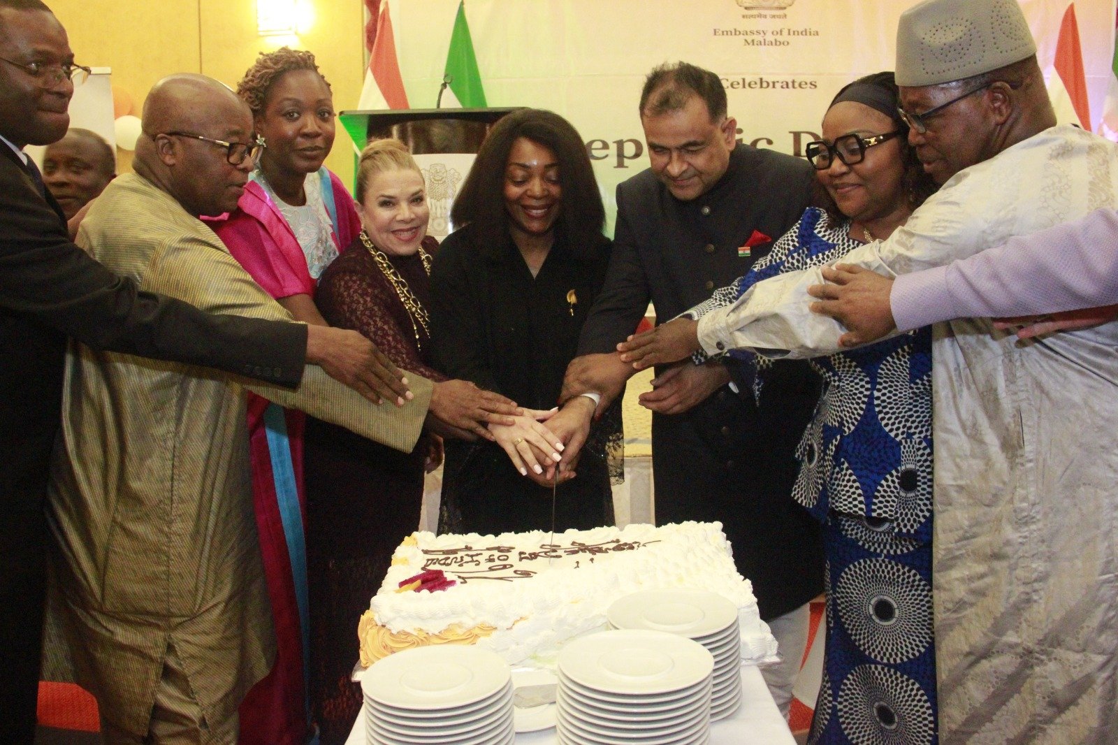 The Embassy hosted a reception on the occasion of the 77th Republic Day. H.E. Mrs. Mari-Cruz Evuna Andeme, Secretary of State, Ministry of Foreign Affairs of Equatorial Guinea graced the occasion as the Chief Guest. Glimpses of the reception.