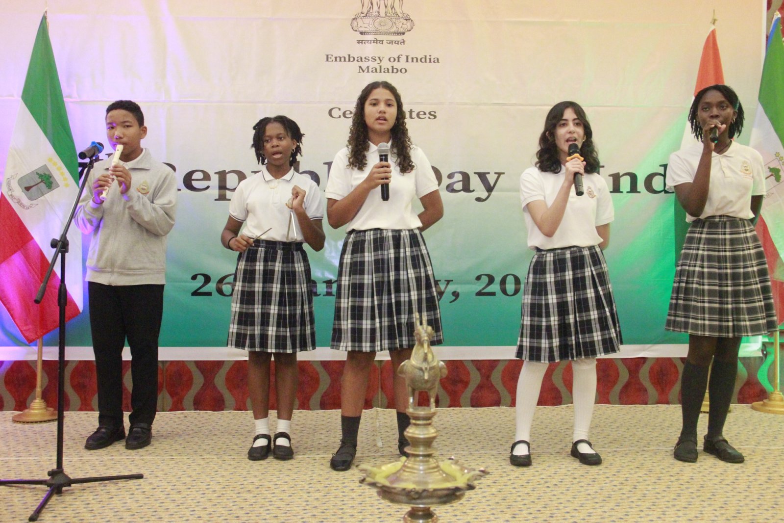 The Embassy hosted a reception on the occasion of the 77th Republic Day. H.E. Mrs. Mari-Cruz Evuna Andeme, Secretary of State, Ministry of Foreign Affairs of Equatorial Guinea graced the occasion as the Chief Guest. Glimpses of the reception.