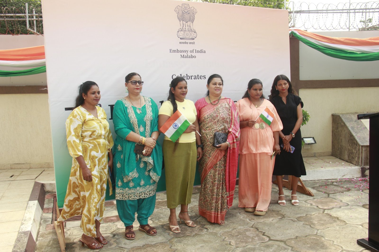 Embassy of India in Malabo celebrated the 77th Republic Day of India at the Embassy premises with patriotic zeal and fervent enthusiasm. Glimpses of the celebration.