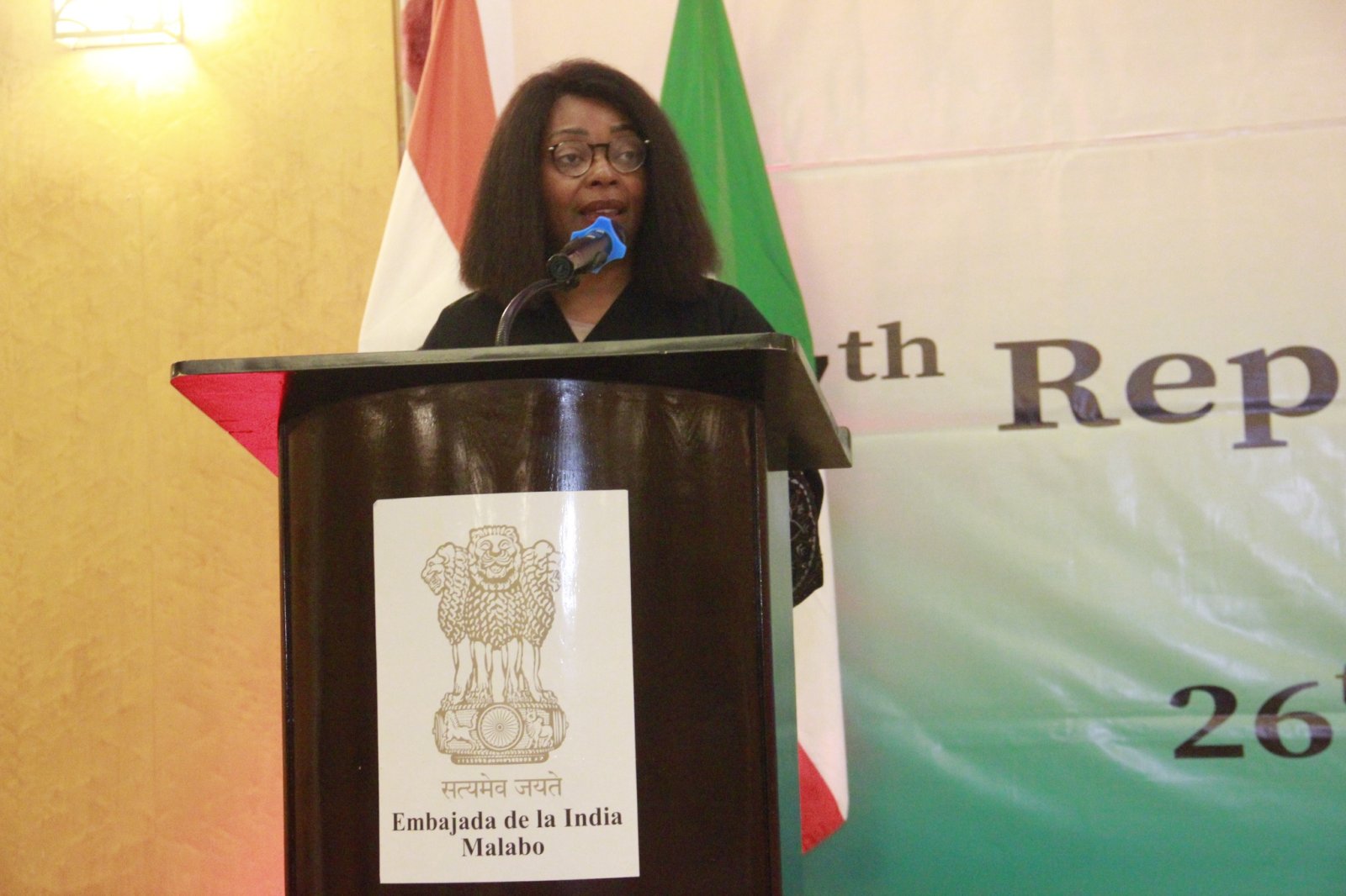 The Embassy hosted a reception on the occasion of the 77th Republic Day. H.E. Mrs. Mari-Cruz Evuna Andeme, Secretary of State, Ministry of Foreign Affairs of Equatorial Guinea graced the occasion as the Chief Guest. Glimpses of the reception.
