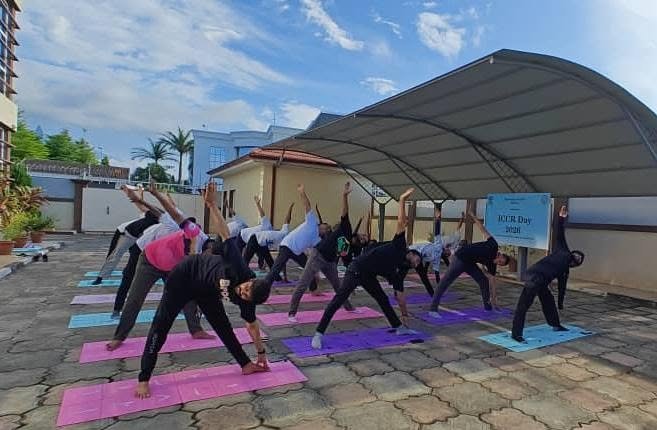 In commemoration of the 77th Foundation Day of ICCR and in the run up to the 12th IDY, 2026, a Yoga Session was organized with participation of members of Indian Diaspora and friends of India on April 09, 2026 at the Embassy of India, Malabo.