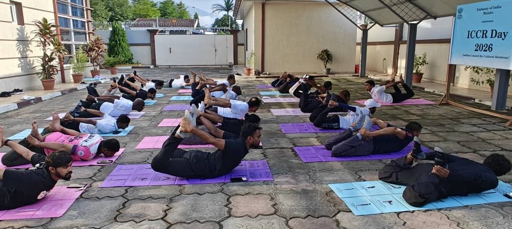 In commemoration of the 77th Foundation Day of ICCR and in the run up to the 12th IDY, 2026, a Yoga Session was organized with participation of members of Indian Diaspora and friends of India on April 09, 2026 at the Embassy of India, Malabo.