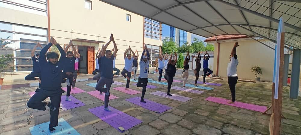 In commemoration of the 77th Foundation Day of ICCR and in the run up to the 12th IDY, 2026, a Yoga Session was organized with participation of members of Indian Diaspora and friends of India on April 09, 2026 at the Embassy of India, Malabo.