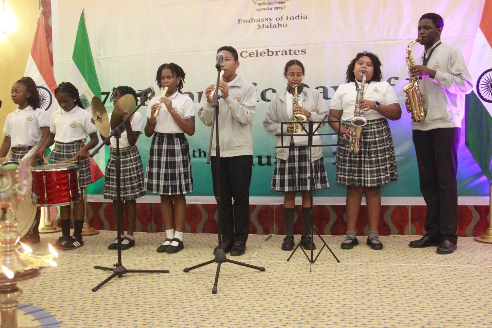 The Embassy hosted a reception on the occasion of the 77th Republic Day. H.E. Mrs. Mari-Cruz Evuna Andeme, Secretary of State, Ministry of Foreign Affairs of Equatorial Guinea graced the occasion as the Chief Guest. Glimpses of the reception.