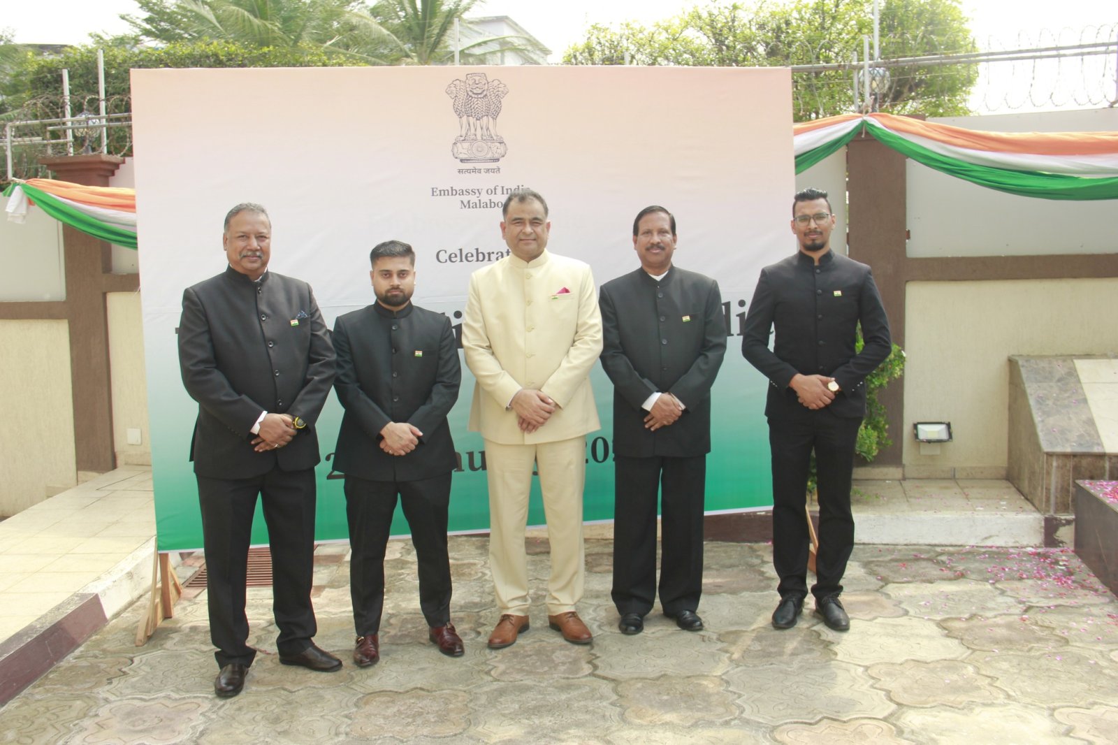 Embassy of India in Malabo celebrated the 77th Republic Day of India at the Embassy premises with patriotic zeal and fervent enthusiasm. Glimpses of the celebration.
