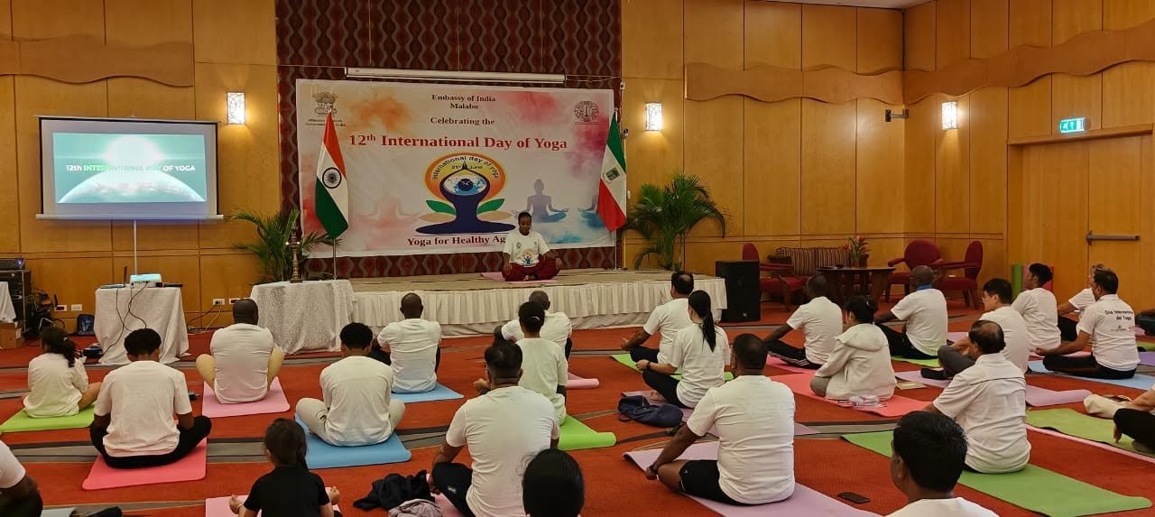 Embassy of India, Malabo celebrated the 12th International Day of Yoga at Bisila Palace, Malabo on 21 June, 2026 with Indian diaspora and friends of India.