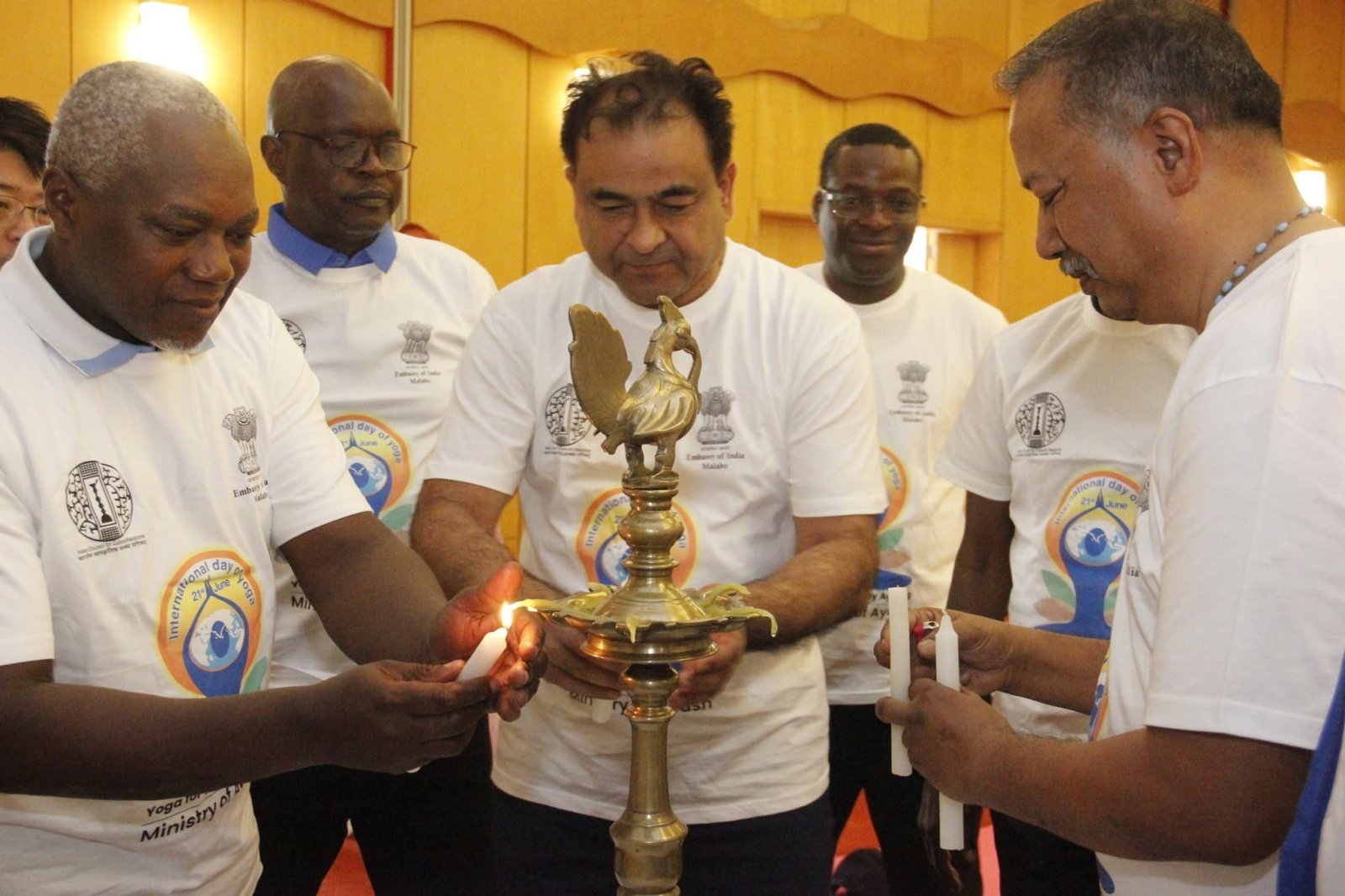 Embassy of India, Malabo celebrated the 12th International Day of Yoga at Bisila Palace, Malabo on 21 June, 2026 with Indian diaspora and friends of India.