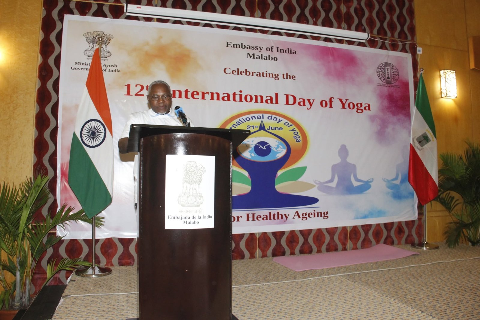 Embassy of India, Malabo celebrated the 12th International Day of Yoga at Bisila Palace, Malabo on 21 June, 2026 with Indian diaspora and friends of India.