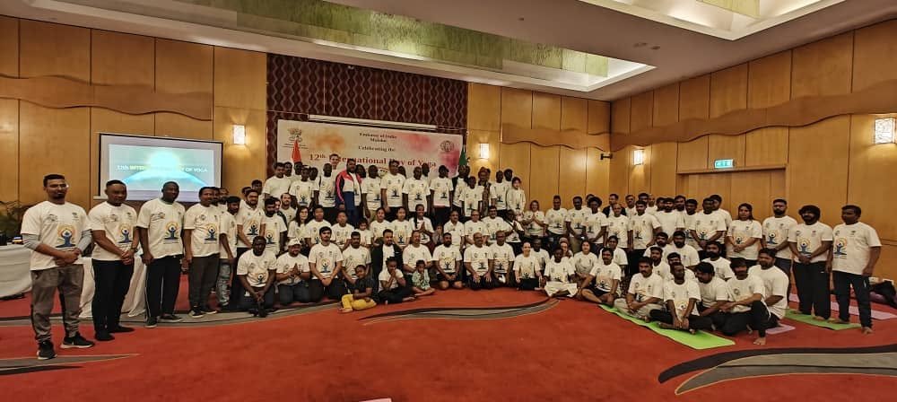 Embassy of India, Malabo celebrated the 12th International Day of Yoga at Bisila Palace, Malabo on 21 June, 2026 with Indian diaspora and friends of India.