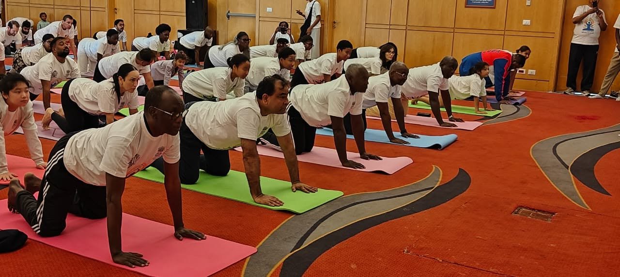 Embassy of India, Malabo celebrated the 12th International Day of Yoga at Bisila Palace, Malabo on 21 June, 2026 with Indian diaspora and friends of India.