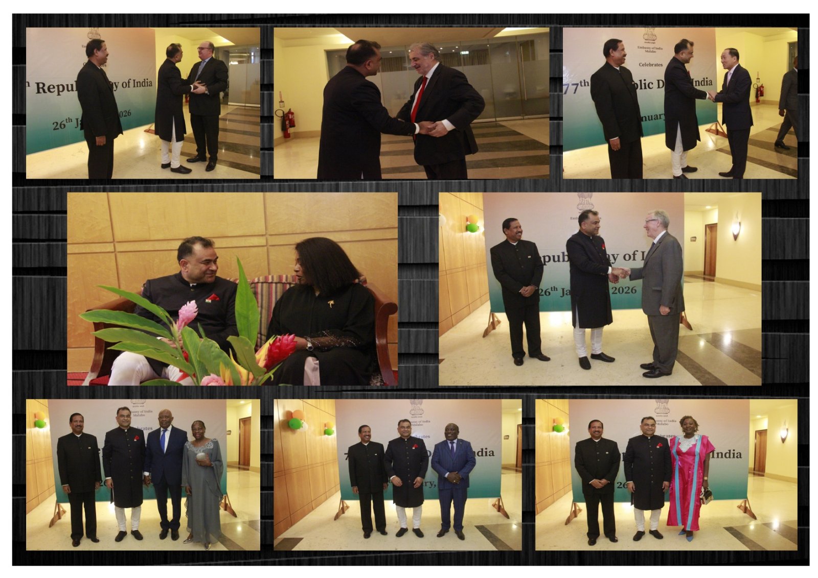 The Embassy hosted a reception on the occasion of the 77th Republic Day. H.E. Mrs. Mari-Cruz Evuna Andeme, Secretary of State, Ministry of Foreign Affairs of Equatorial Guinea graced the occasion as the Chief Guest. Glimpses of the reception.