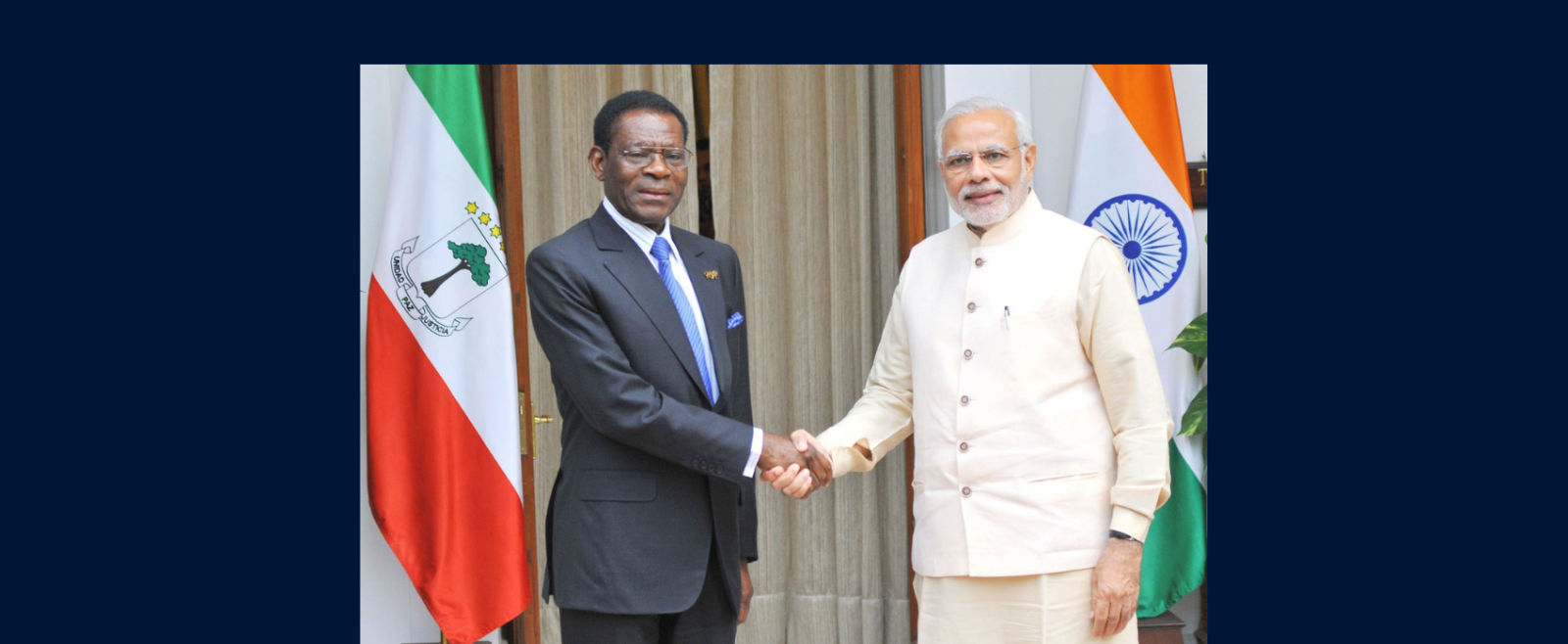 Honb’le PM Shri Narendra Modi meeting the President of Equatorial Guinea, Mr. Obiang Nguema Mbasogo, during the 3rd India Africa Forum Summit, in New Delhi on October 28, 2015.